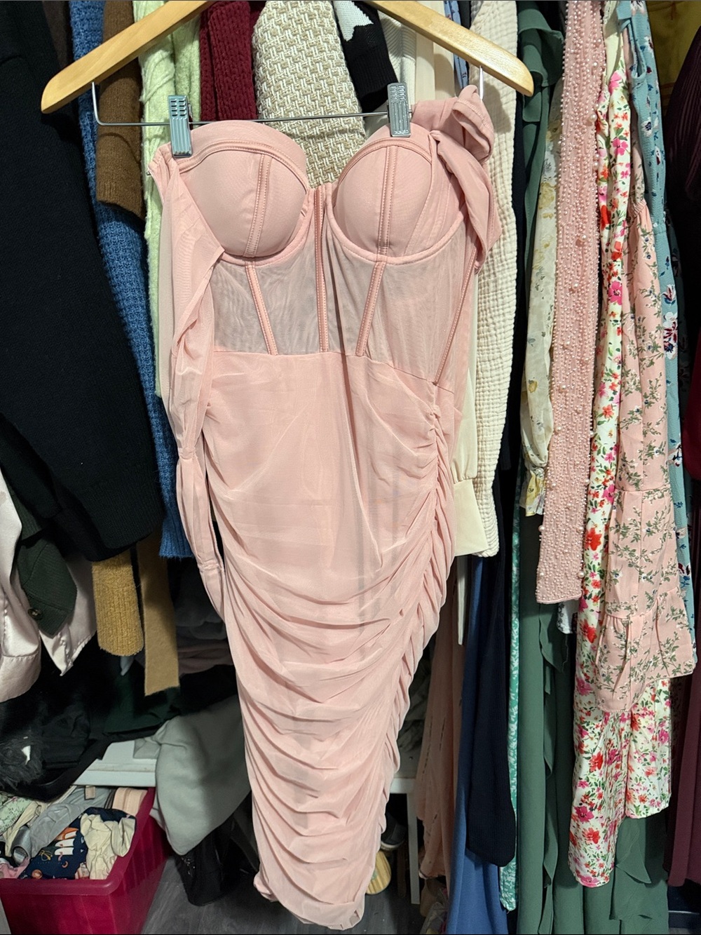 Oh Polly Pale Pink Bustier Top